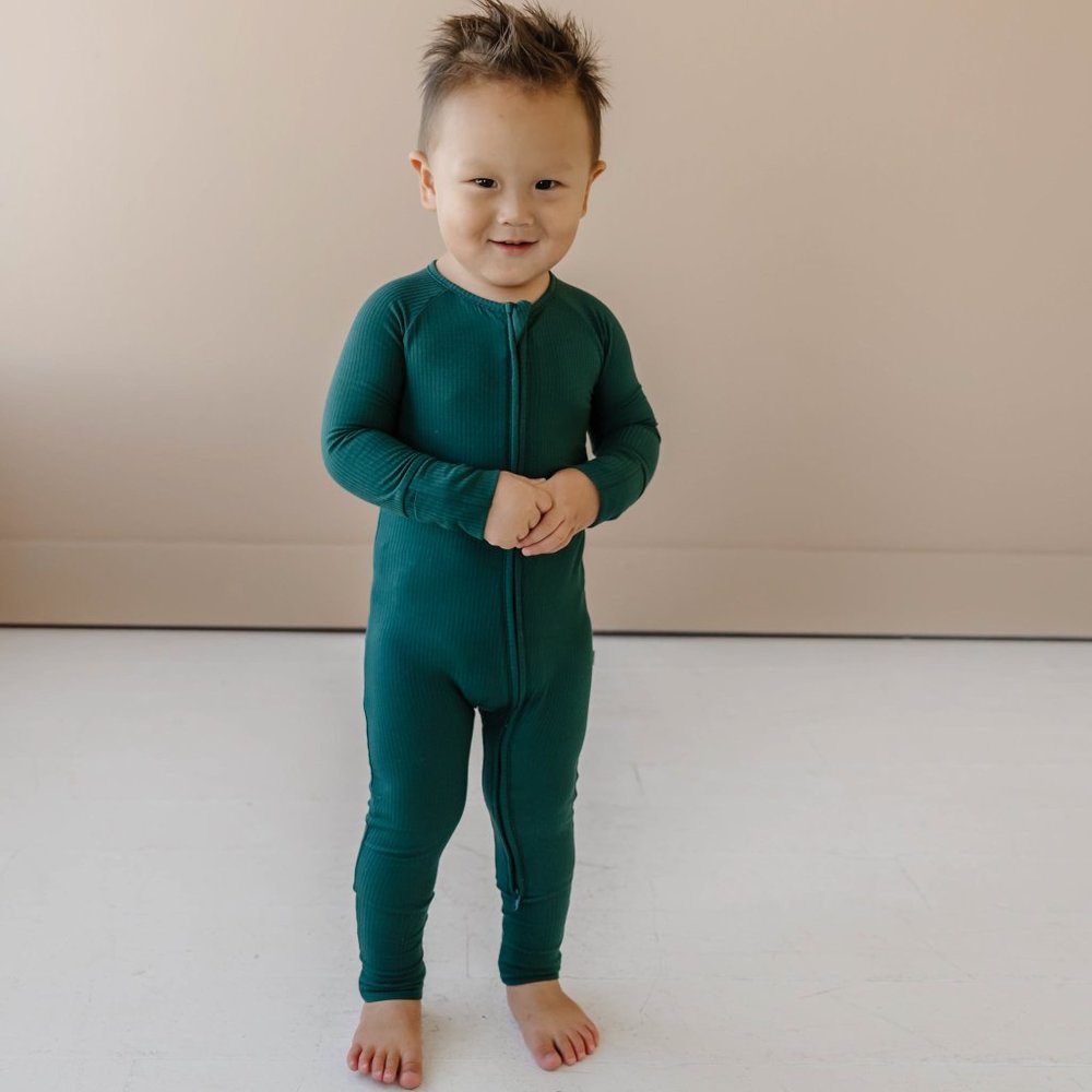 Little Sleepies Zippy - Emerald Green Ribbed BNWT Size 12-18m